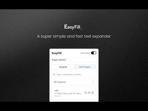 Easyfill: Text Expander and Snippet Manager video preview 2