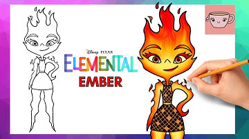 How To Draw Ember from Elemental | Disney Pixar | Cute Easy Drawing Tutorial