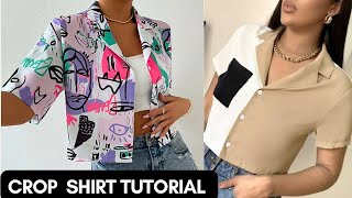 Camp Collar Tutorial || Crop Shirt with Notched Collar.