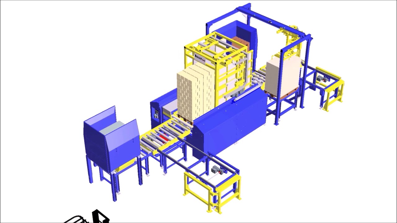 Palettenwechsler mit Deckblattaufleger | pallet changer + slip sheet dispenser (Animation PW 6000)