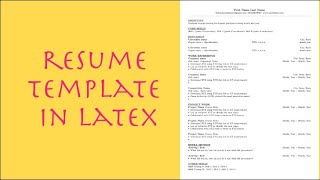 Resume template in LaTeX for freshers [2020] // Advice + tips on resume template screenshot 2