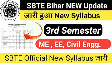 SBTE Semester New syllabus || 3rd semester New syllabus 2022