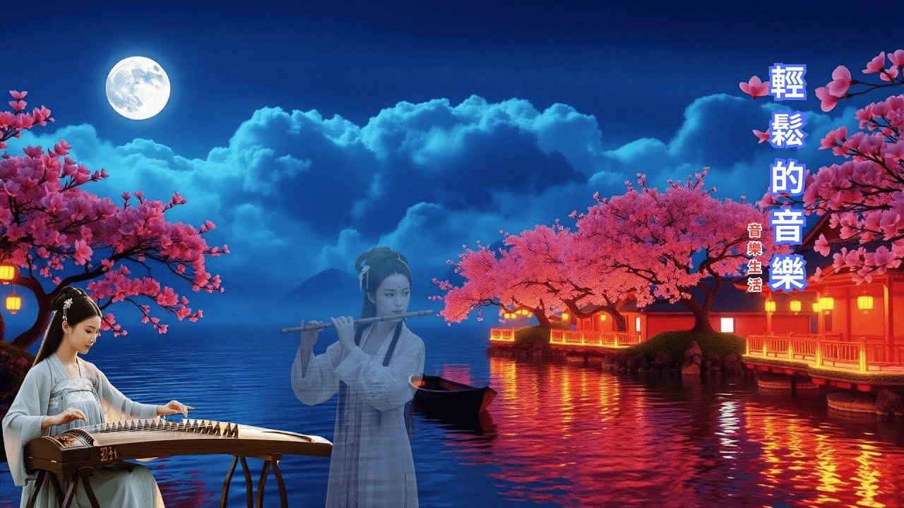 🌙Hainan Moonlight Serenade: Guzheng & Bamboo Flute River Journey Relaxing Music🎧🎵