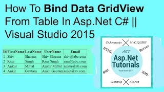 How to bind data gridview from table in asp.net || vs2015