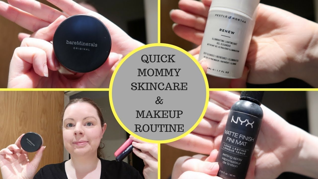 MY SKINCARE & MAKEUP ROUTINE || QUICK MOMMY MAKEUP || GET READY WITH ME ...