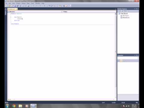 Creating a Simple "Hello World" Console Application in VB 2010