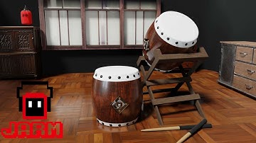Taiko drums 3D Turntable