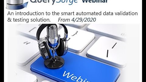 Introduction to QuerySurge Webinar - April 29, 2020