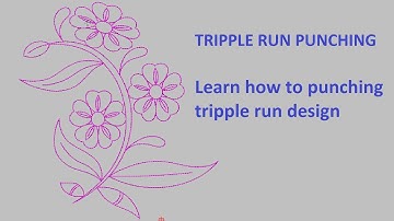 Wilcom software | Simple embroidery design | triple run panching design