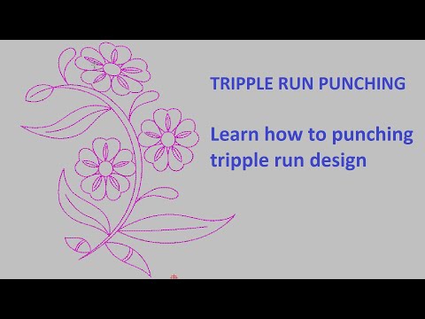 Wilcom Software | Simple Embroidery Design | Triple Run Punching Design