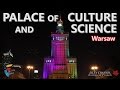 The PALACE OF CULTURE AND SCIENCE in full colours at night. Pałac Kultury i Nauki. Amazing views!