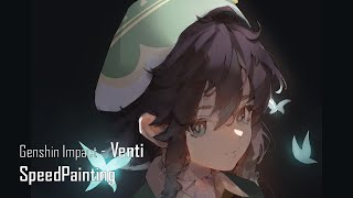 [SpeedPaint] May the wind bless your travels -Venti Genshin Impact