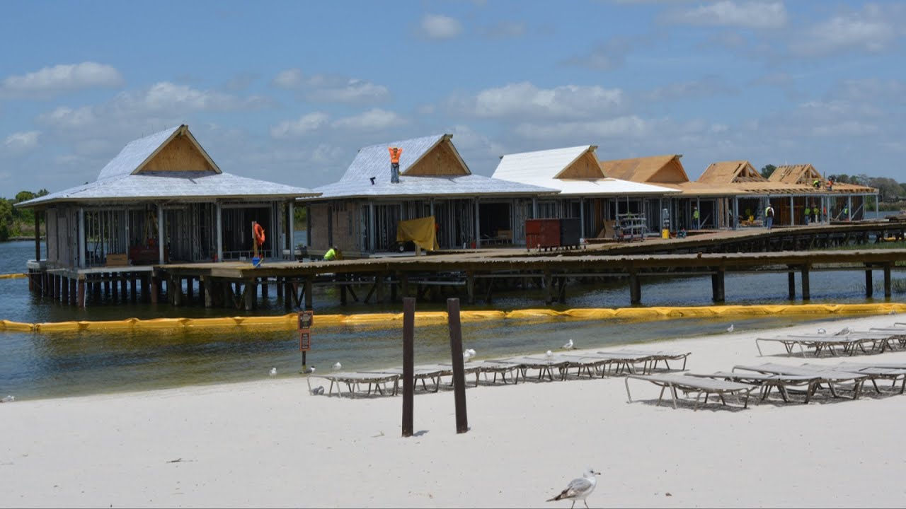 walt disney world vacation Disney's Polynesian Resort Disney Vacation Club Bungalow Construction, 360 Degree View Outside