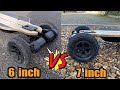 Evolve 6 vs 7 inch AT Wheel Setup - Which all terrain electric skateboard wheel is best?