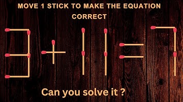 Turn the wrong equation into correct just in 1 move  #puzzle #matchstick #mathpuzzle #matches