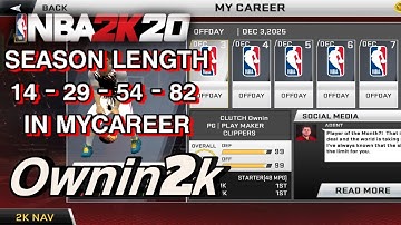 SEASON LENGTH LINK | NBA 2K20 | jd mod menu | ownin2k