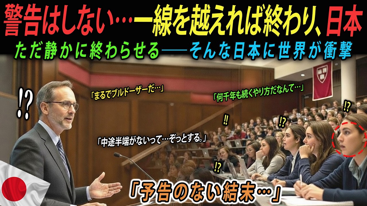 【海外感動エピソード】「日本は長い警告をしない」――ハーバード大学教授の結論：一線を越えれば、即座に対処する。