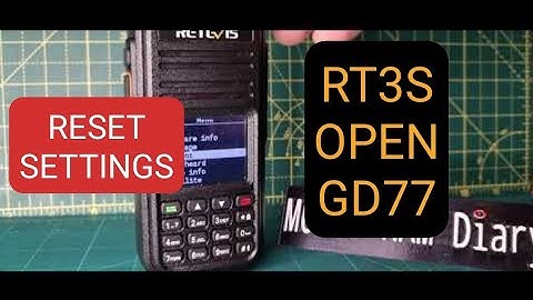RT3S-OPENGD77 , RESET SETTINGS