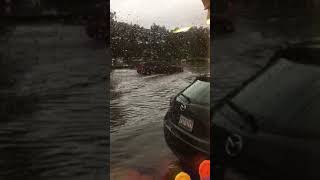 Flooding on the Post Road in Darien, CT on Sept. 25, 2018