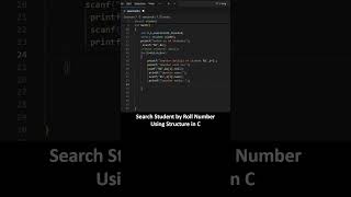 Search Student by Roll Number Using Structure in C #codingshorts  #cprogramminglanguage #learnc