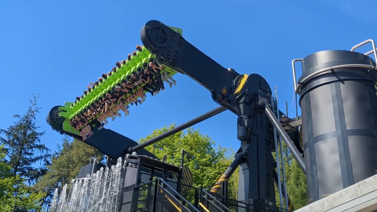 Toxicator @ Alton Towes, side-view POV 4K