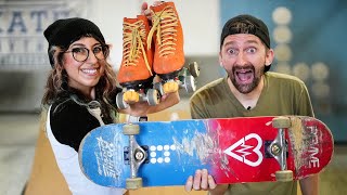 SKATEBOARD VS ROLLER SKATES