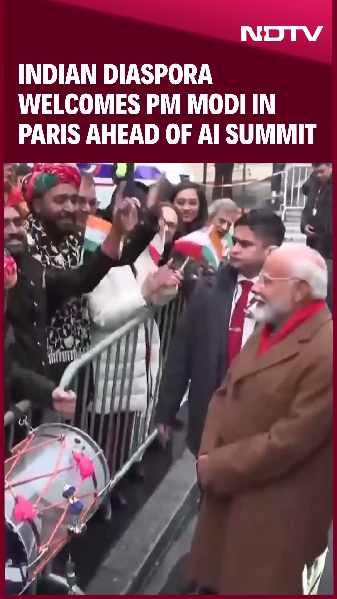 PM Modi France | Indian Diaspora Welcomes PM Modi In Paris Ahead Of AI Summit