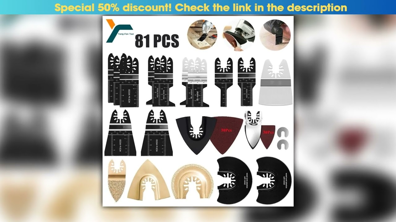 81Pcs Quick Change Oscillating Multi Tool Saw Blade For Fein BlackDecker Bosch Chicago Roybi
