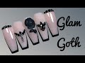 Glam Goth gel nail design