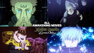 All Characters Domain Expansions and Awakening Moves Jujutsu Kaisen Cursed Crash