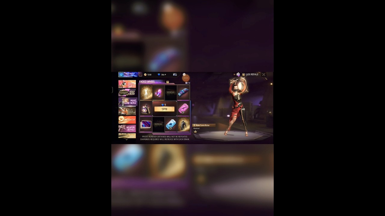 Free fire new events FADED WHEE 