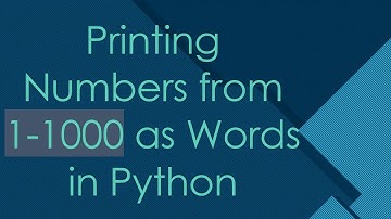 Printing Numbers from 1-1000 as Words in Python