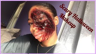 Peeling Face(Scary Halloween Makeup)