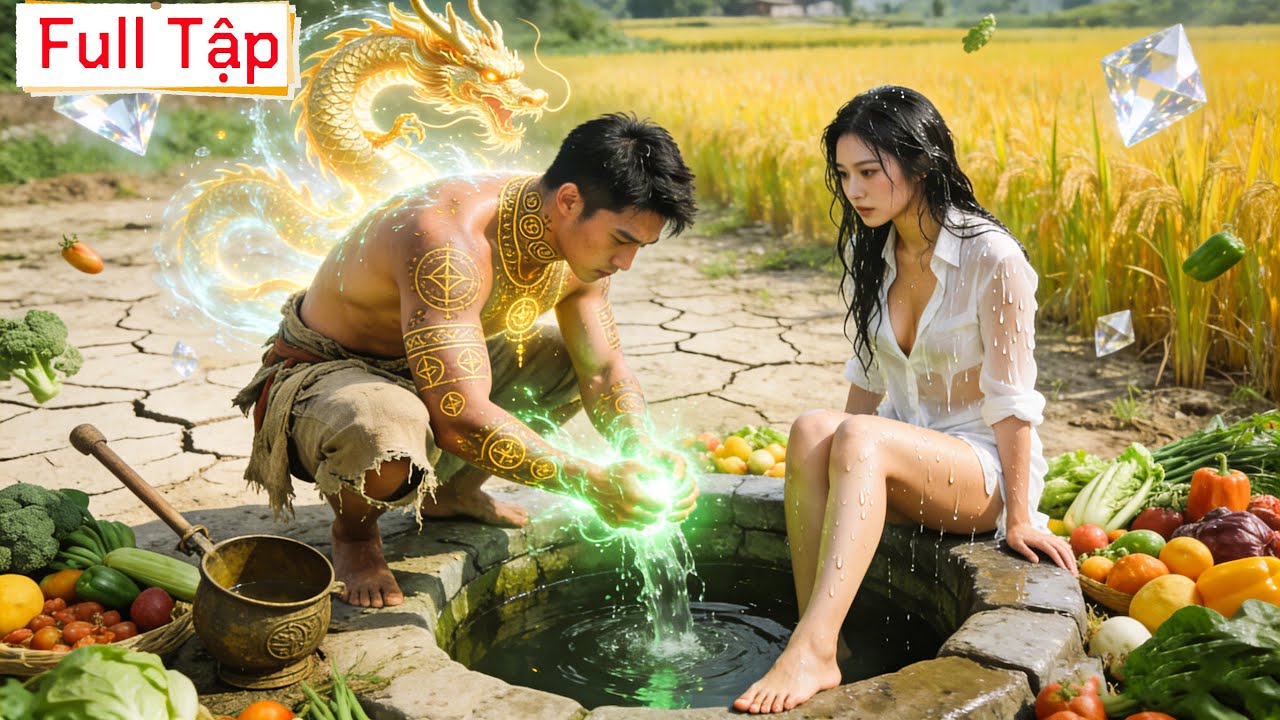 Ngọc bội rơi xuống giếng, dòng nước thần phun trào. Nhờ đó anh trở nên giàu có, ai cũng kinh ngạc.