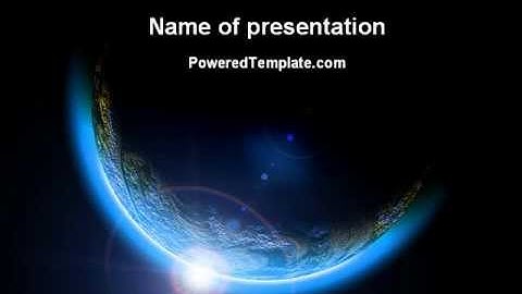 Blue Sunset in Space PowerPoint Template by PoweredTemplate.com