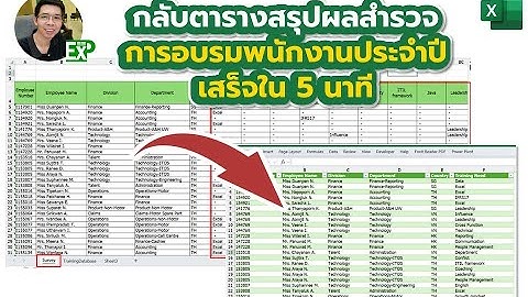 ปรับตารางSurveyอบรมพนักงานเป็นฐานข้อมูลอย่างไวใน 1 นาที/Convert crosstab into database in 1 minute