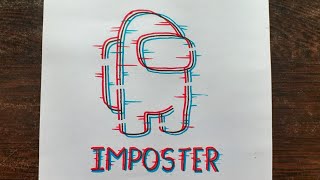 Among Us Imposter Glitch Effect Drawing Tutorial Step By Step Very Easy Youtube