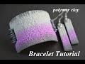 polymer clay tutorial bracelet ikat and salt technique Armband aus Fimo браслет полимерная глина