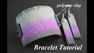 : polymer clay tutorial bracelet ikat and salt technique Armband aus Fimo   