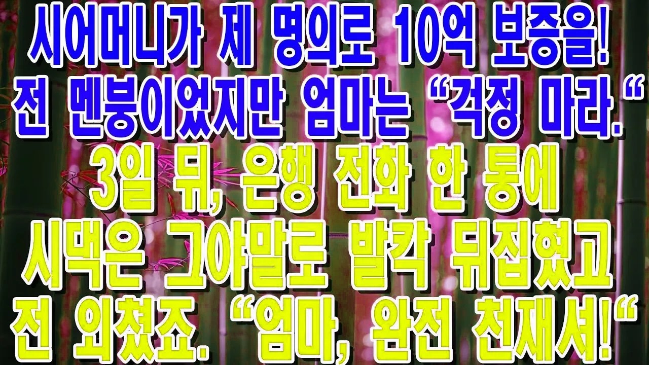 제 명의로 10억 빚보증을 선 시어머니, 그런데 남편의 반응이 더 기가 막힙니다