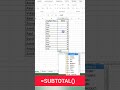 SUBTOTAL Formula सीखे बिल्कुल 1 मिनट में 🚀#exceltips #excel #tricks @rkexcelzone