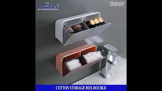 Cotton Storage Box Double Kotak Penyimpanan Kapas Makeup Cotton Bud Jam Tangan Isolasi Klip