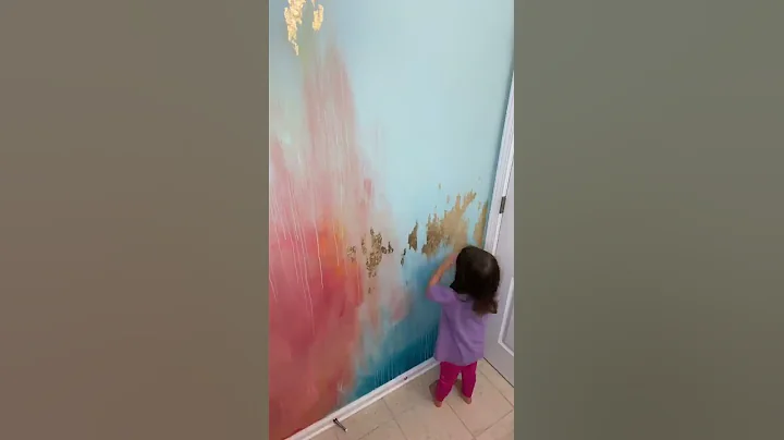 Mermaid Abstract Art, Mural Accent Wall by Kelly A...