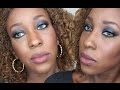 Blue smokey halo eye makeup tutorial