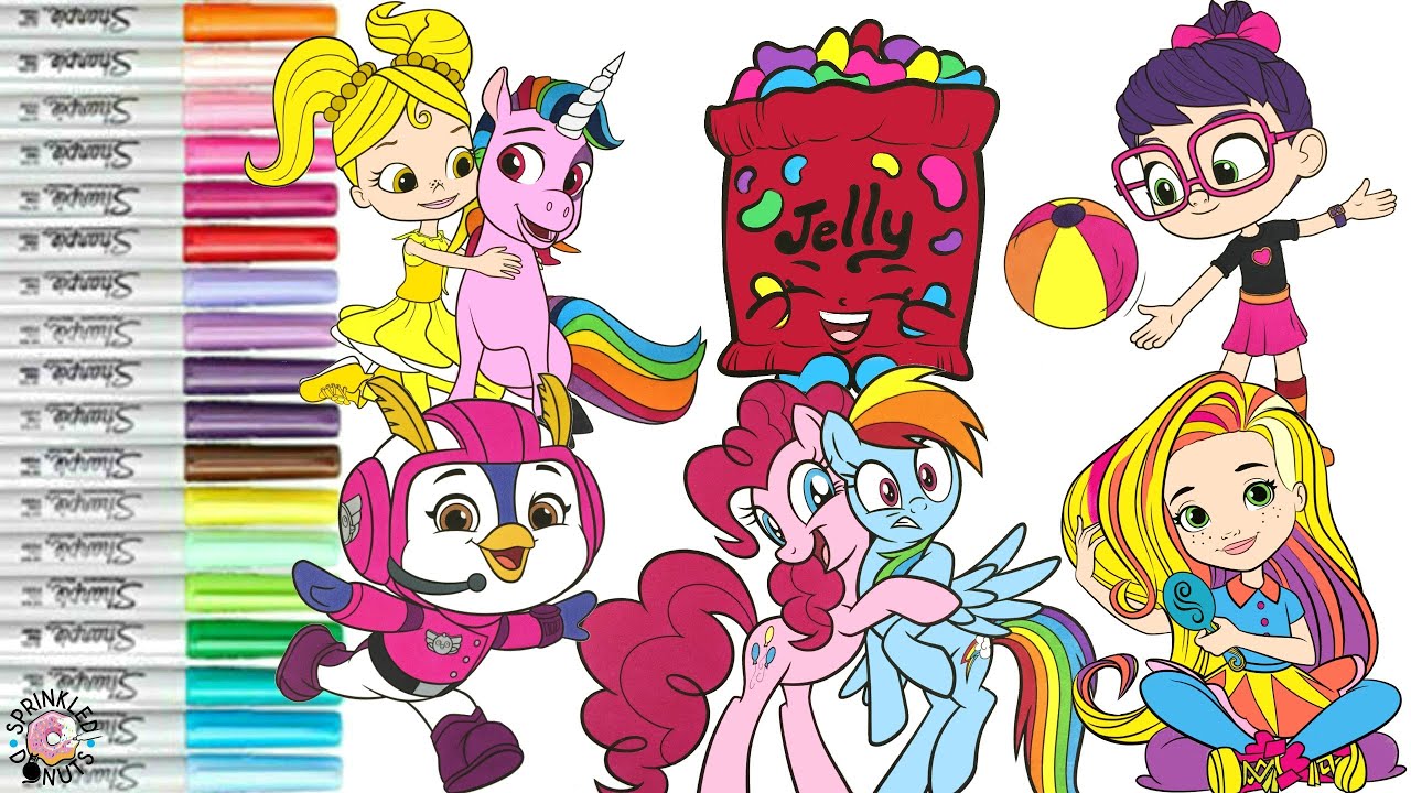 Coloring Book Compilation for Kids Sunny Day Rainbow Rangers Top Wing My Little Pony and More