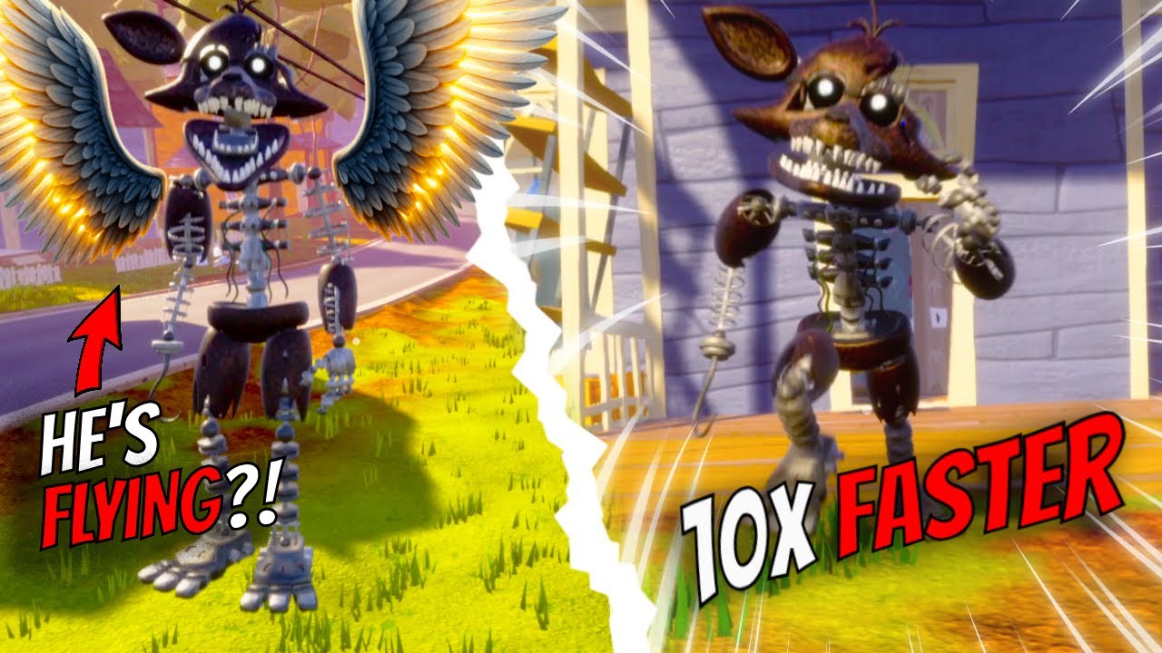 HELLO NEIGHBOR But IGNITED FOXY Is Much FASTER Than Fredbear 😭