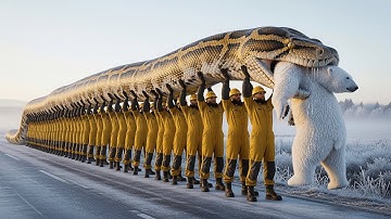 Brave Rescue Team Saves a Polar Bear from the Deadly Grip of a Giant Python