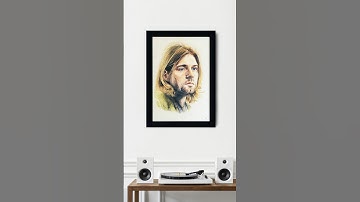 Kurt Cobain Realistic Drawing in Frame| Nirvana Portrait #shorts