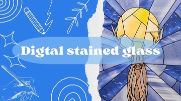 Digital stained glass illustration in Procreate