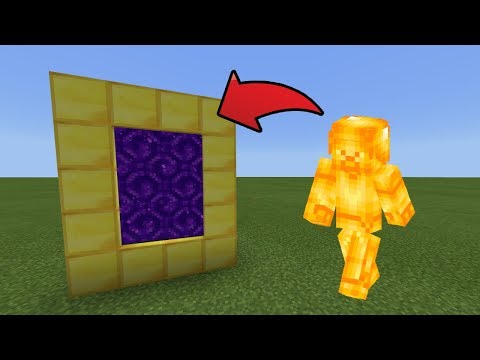 How To Make a Portal to the Gold Steve Dimension in MCPE (Minecraft PE)